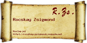 Rocskay Zsigmond névjegykártya