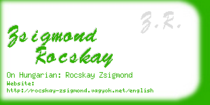 zsigmond rocskay business card